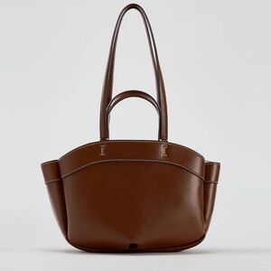 Zara Brown Leather Shoulder Bag